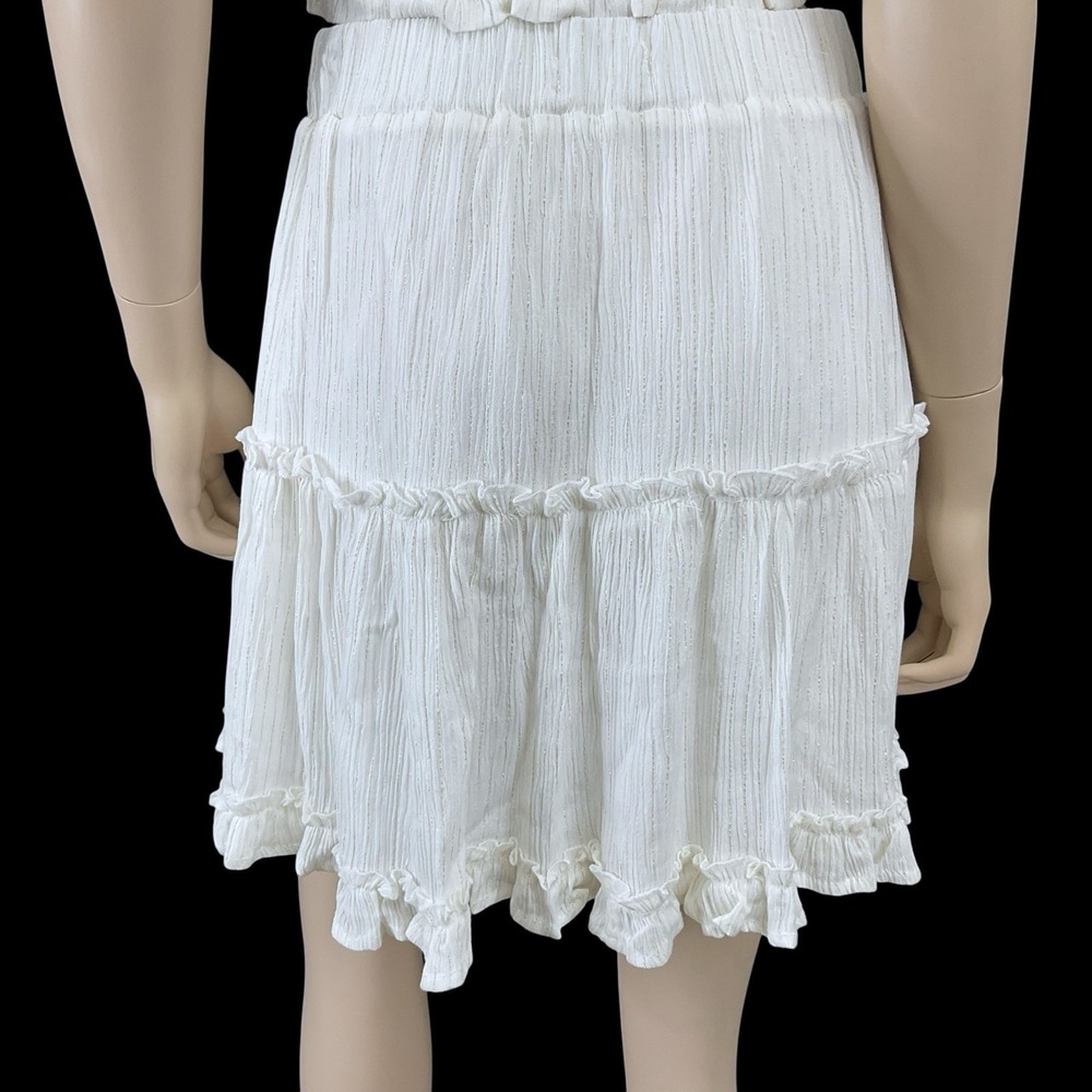 Statement Skirt Set Medium Ivory Strapless Smock Top & Ruffle Elastic Waist NWT - Picture 8 of 12
